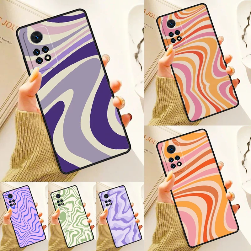 Retro Liquid Swirl Abstract Case For Samsung Galaxy S24 Plus S23 S20 S21FE Lite S22 Ultra Note 20 S8 S9 S10 Phone Coque