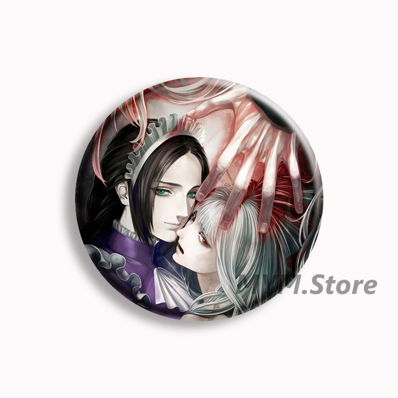 The House in Fata Morgana Anime Soft Button Pin The White Haired-Girl Aesthetic Brooch Badge Bag Decor Accessories Fans Gifts