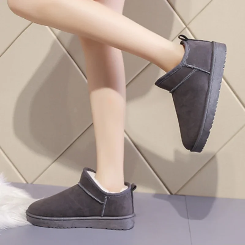 

Pop Women's Plush Lined Ankle Boots - Slip On Platform Shoes Winter Warmth And Comfort Women's Boots