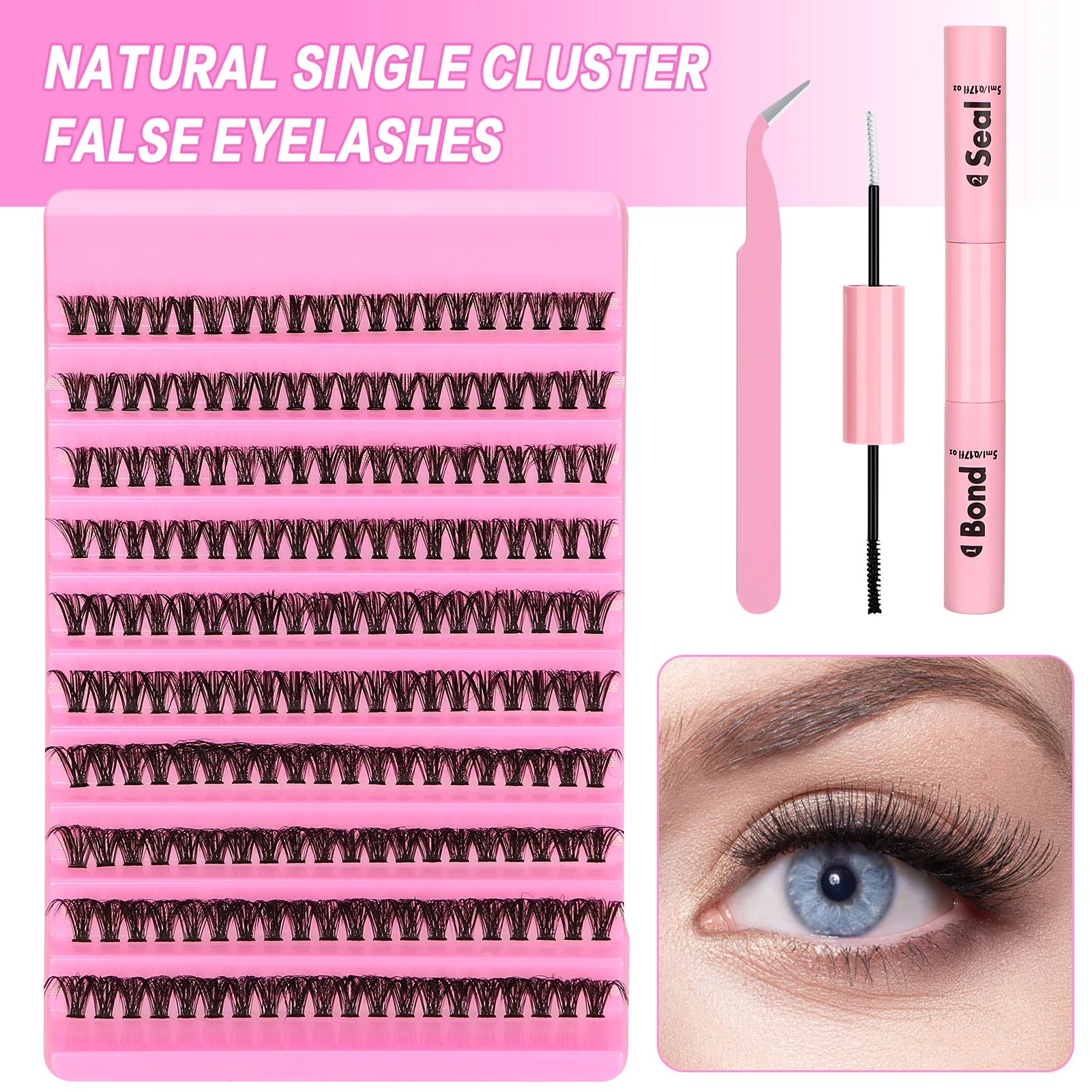 200 Stuks Lash Extensions Kit 40d-100d Diy Cluster Wimpers Met Hechting En Afdichting Wimpers Lijm Set Pluizige Volume Valse Wimpers Make-Up