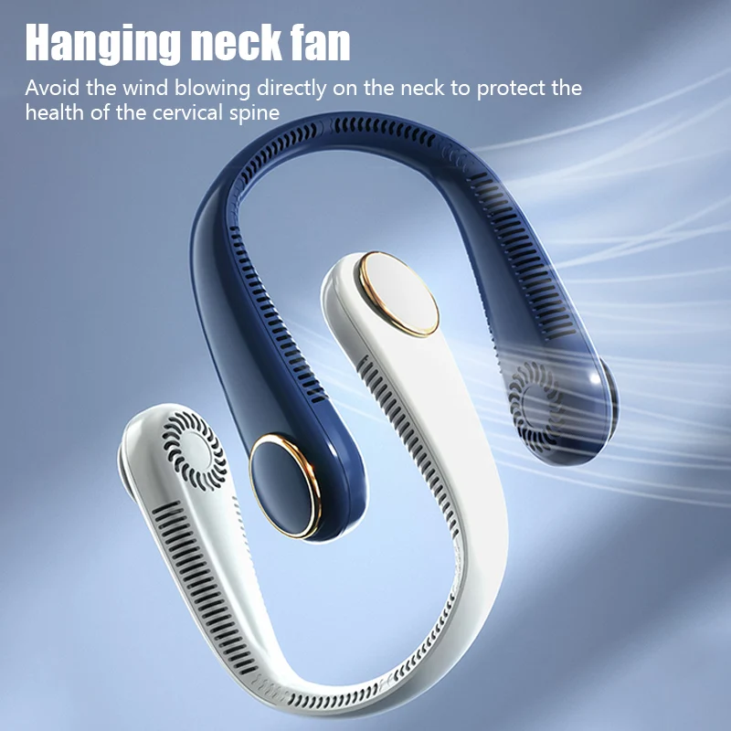 Portable Neck Fan USB Charging Electric Wireless Hanging Neck Ventilador Bladeless Neckband Fan Mini Sports Fans Mute Air Cooler