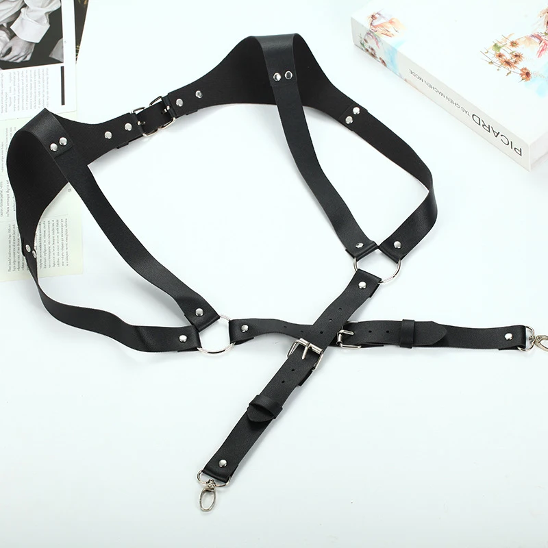 Suspenders Vintage Leather Straps Braces Suspender Harness Punk Chest Shoulder Belt Strap Fashion Apparel Accessories Men Women