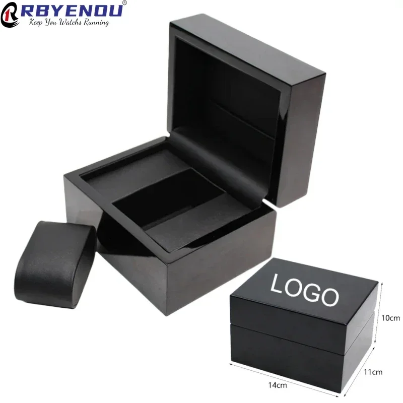 PU Leather Interior Smooth Surface Special Wood Watch Box Custom Logo Watch Display Case Watch Boxes and Packaging Present Box