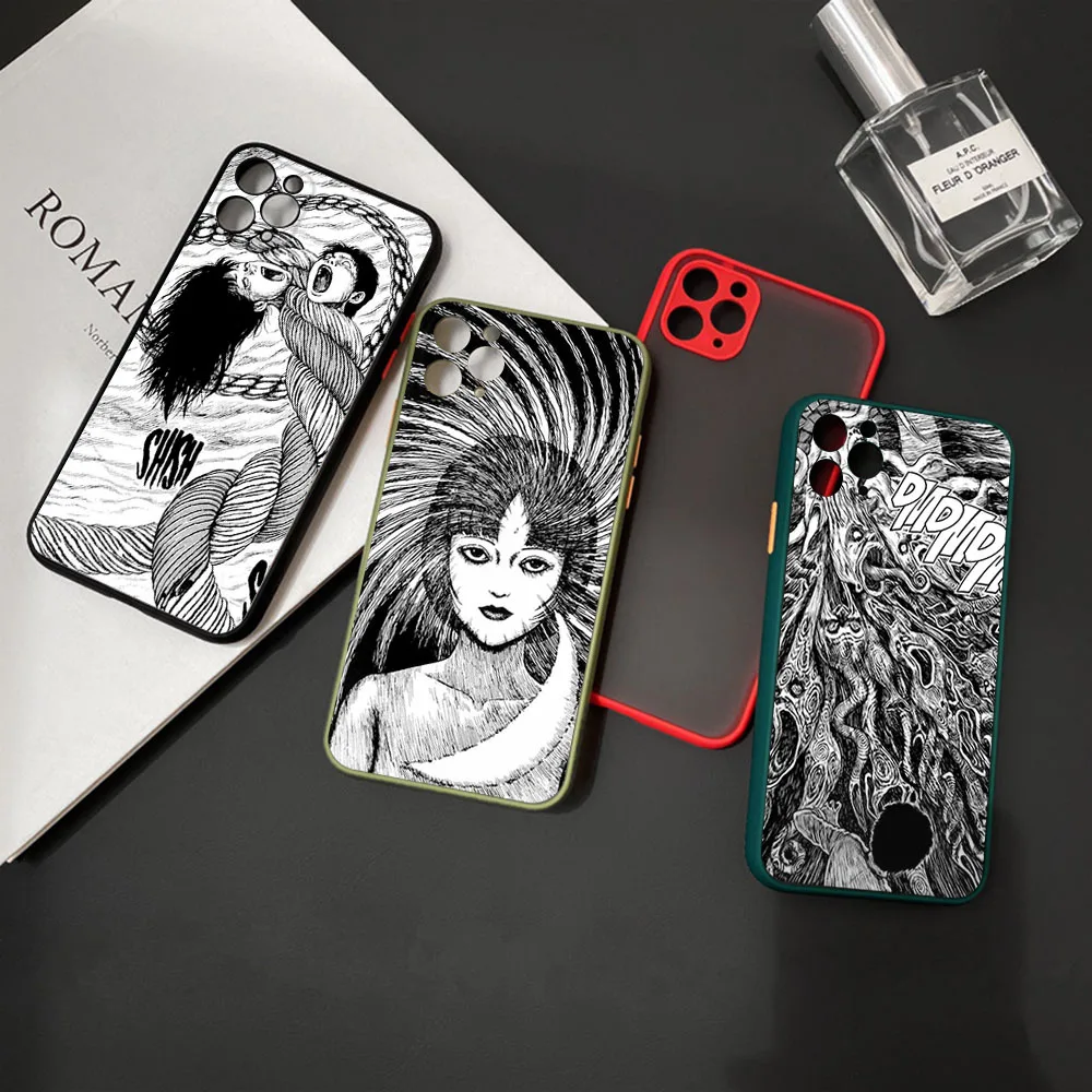 New Trend Tomie Tees Comic Junji ito Phone Case For iPhone 16 15 14 11 12 13 Pro Max Mini X XR XS 7 8 Plus SE Translucent Cover