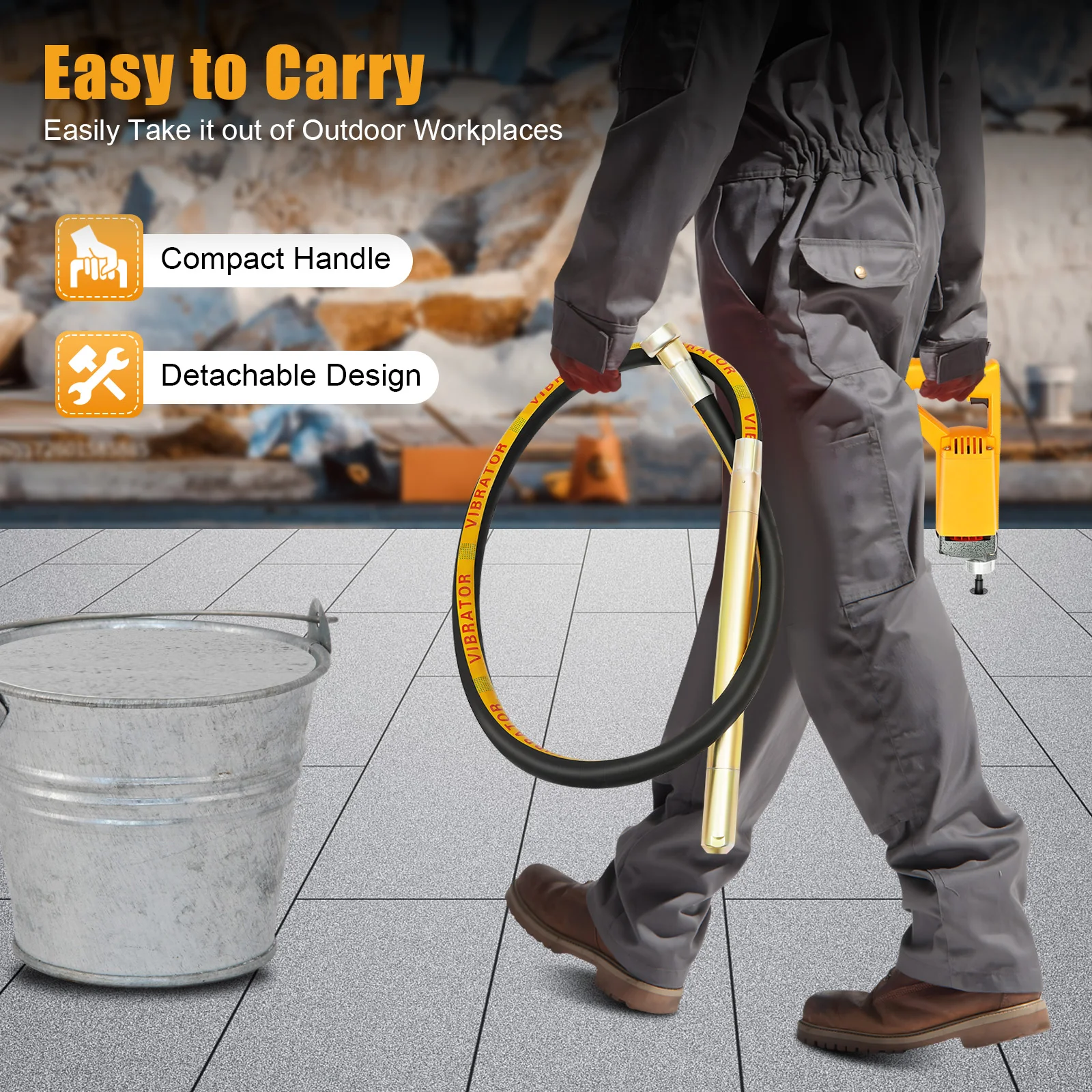 1300W 220V Elettrico Vibratore per Calcestruzzo Handhled Strumento di Vibrazione del Cemento Air Bubble Remover Matita Cemento Vibrazione Costruzione
