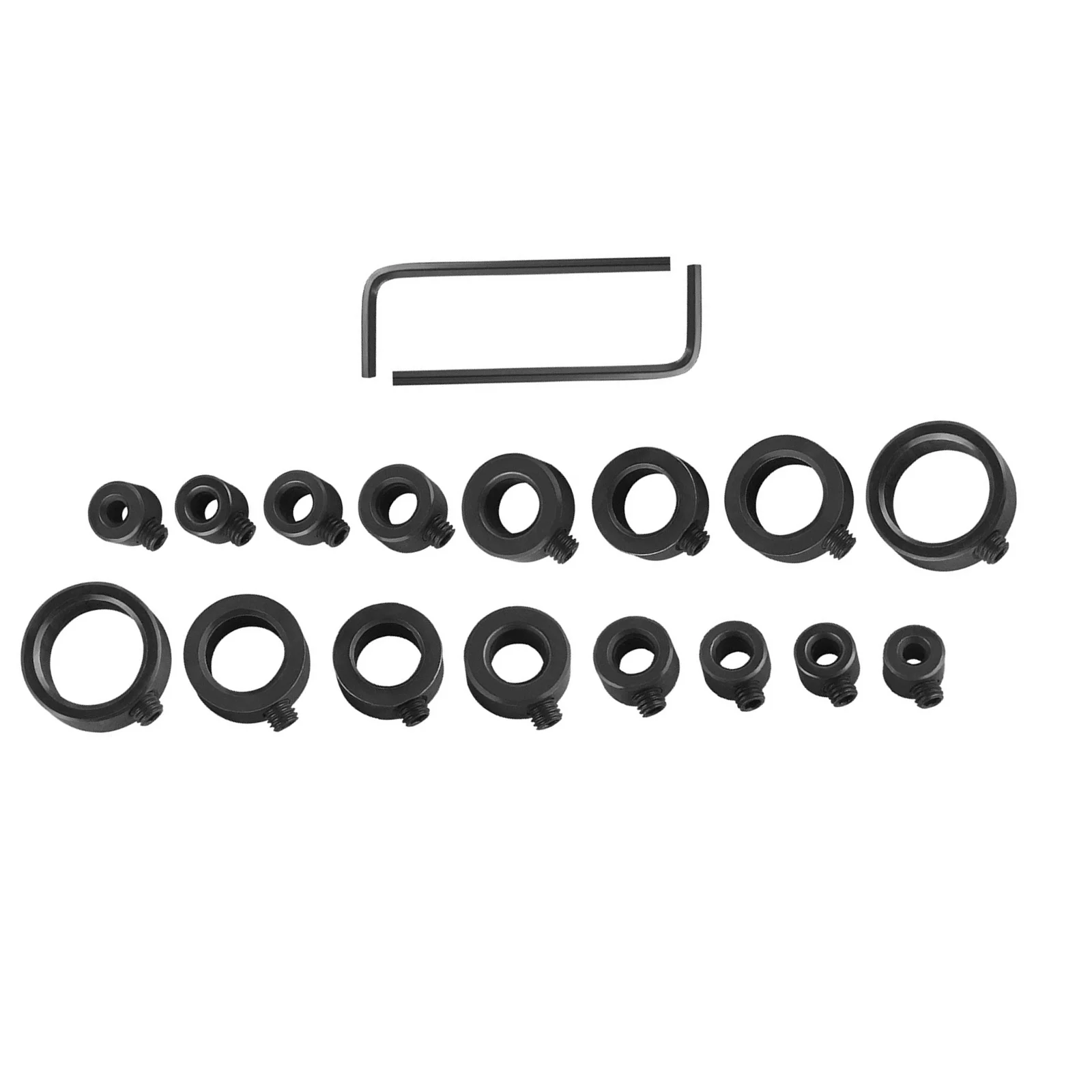16Pcs Drill Bit Depth Stop Collars Set 3-16mm Drill Stops Limiter Ring Positioner for Woodworking Precision Drilling Tools