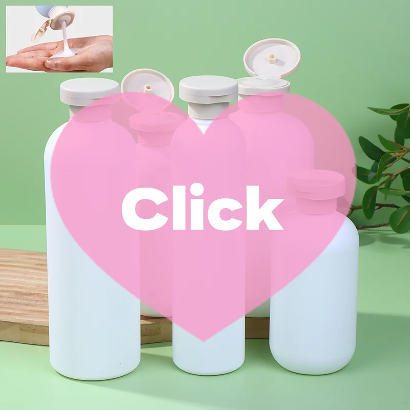 Botellas de plástico para champú de viaje, contenedores blancos rellenables para loción, crema, tapa abatible, Gel de ducha, botellas con bomba de espuma