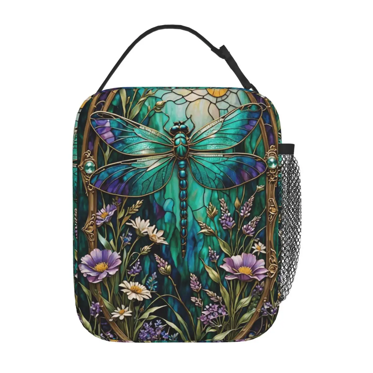 Emerald Green Dragonfly Insulated Lunch Bag for Women Children Leakproof Food Boxes Thermal Lunch Box Tote