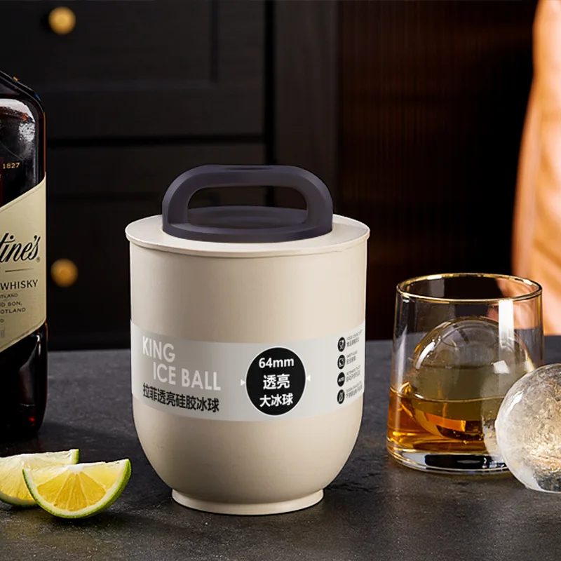 

Bubble free Transparent Whiskey Ice Hockey Silicone Mold Whiskey Ice Cube Tray Sphere Ice Maker for Bar & Home Use