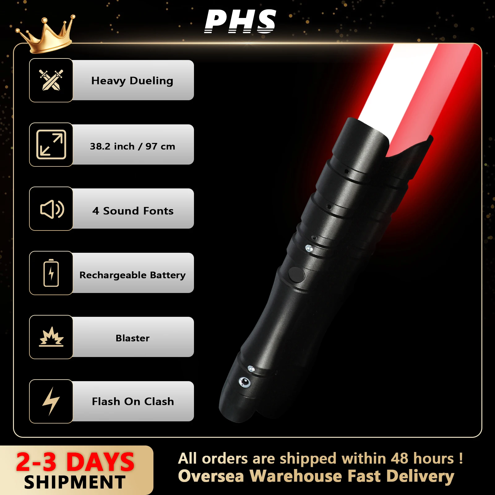 

Световой меч Jedi Sith Led Force FX Heavy Dueling Перезаряжаемый световой меч Громкий звук Высокий свет с металлической рукояткой FOC (красный)