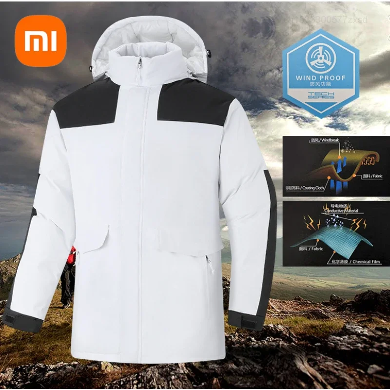 

Xiaomi 2023 Ultralight Men's Hooded Fleece Ski Jacket Waterproof Thermal Thick Warm Parka Coats Winter Snow Jacket Oversize 7XL