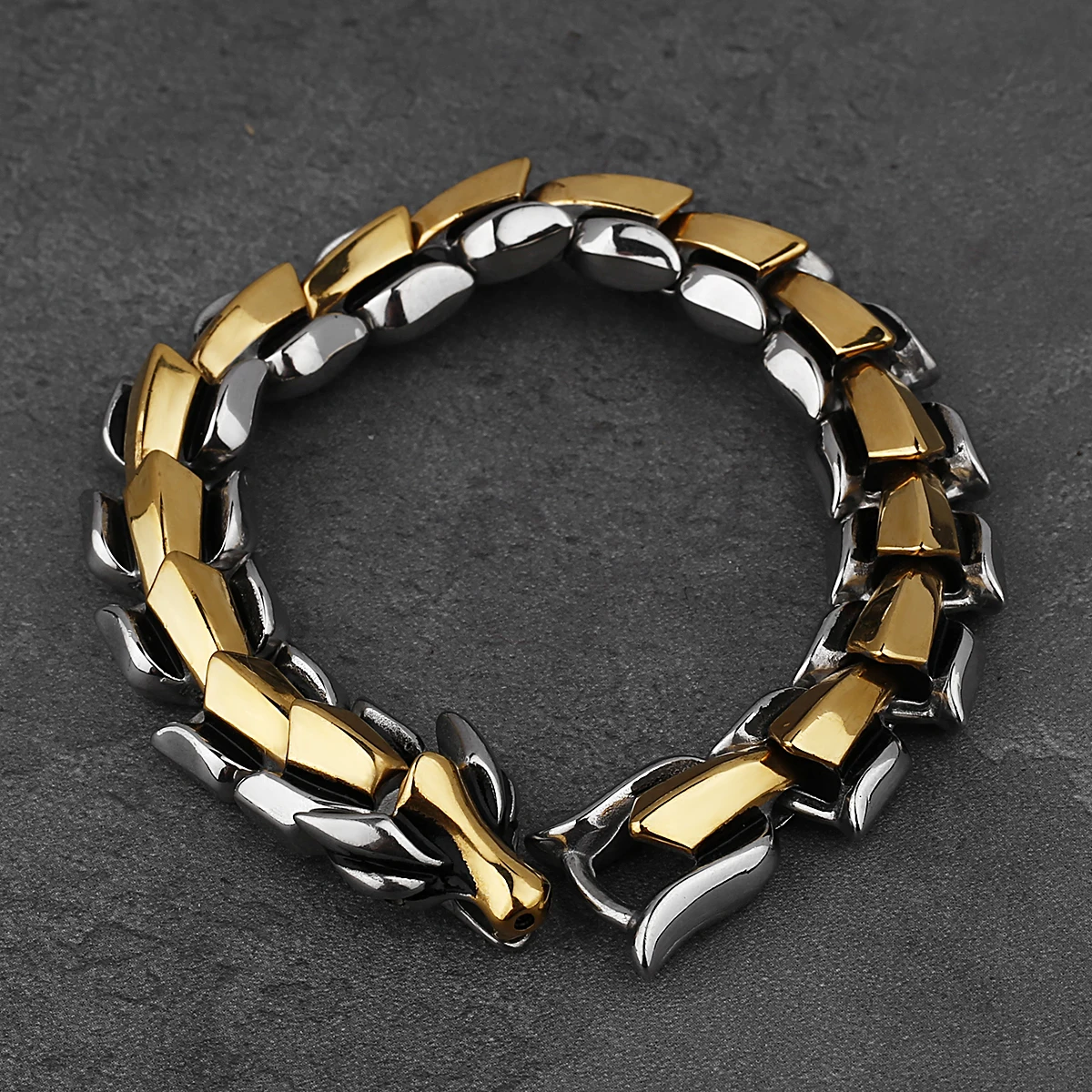 Viking Ouroboros Retro Hip Hop Never Fade Stainless Steel Fashion Jewelry Bracelet Street Culture Male Jewelry Wholesale