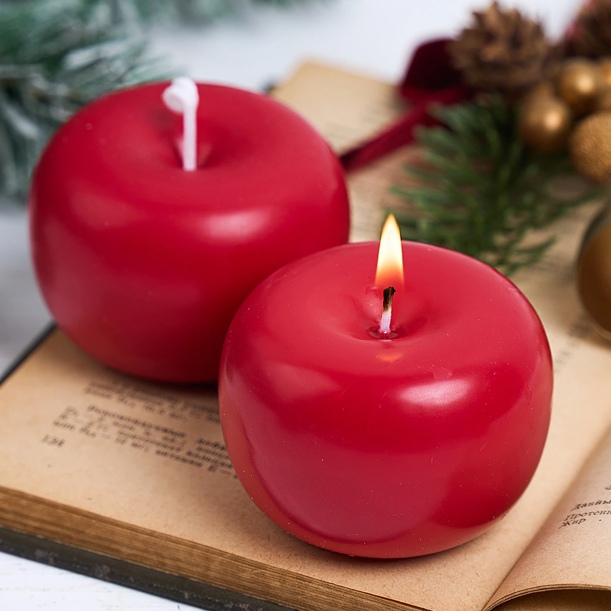 Simulation Apple Candle Silicone Mold DIY Handmade Aromath Soap Plaster Resin Craft Casting Molds Home Christmas Decor Supplies