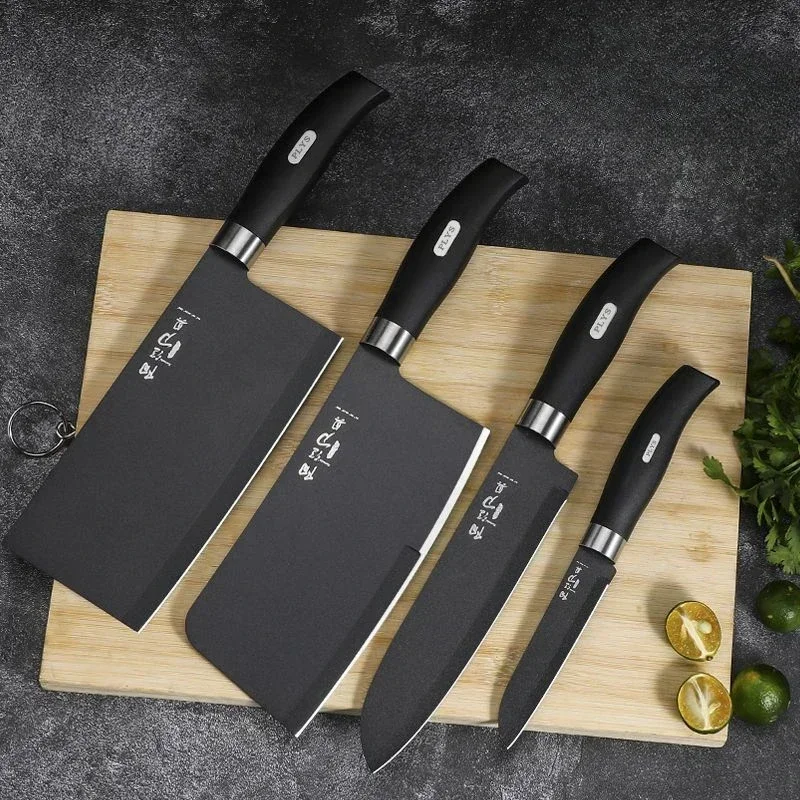 High quality Black Steel Knife set Home multi-functional sharp Bone cutting knife, chef\'s slicing knife, kitchen accessories