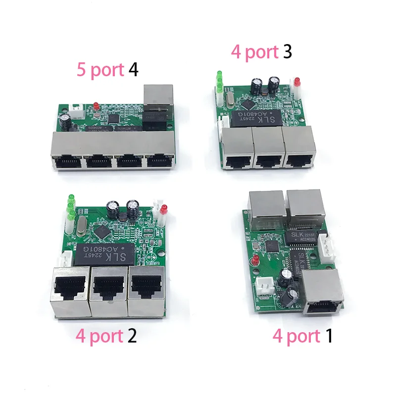 

Mini PCBA 4/5 Ports Networkmini ethernet switch module 10/100Mbps 5V 12V 15V 18V 24V