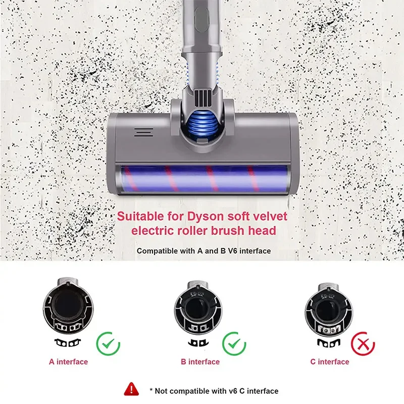 Motorized Sweeper Brush Head for Dyson V6 DC45 DC58 DC61 DC62 DC74 Vacuum Cleaner Replacement Floor Brush Head Spare Parts Tool