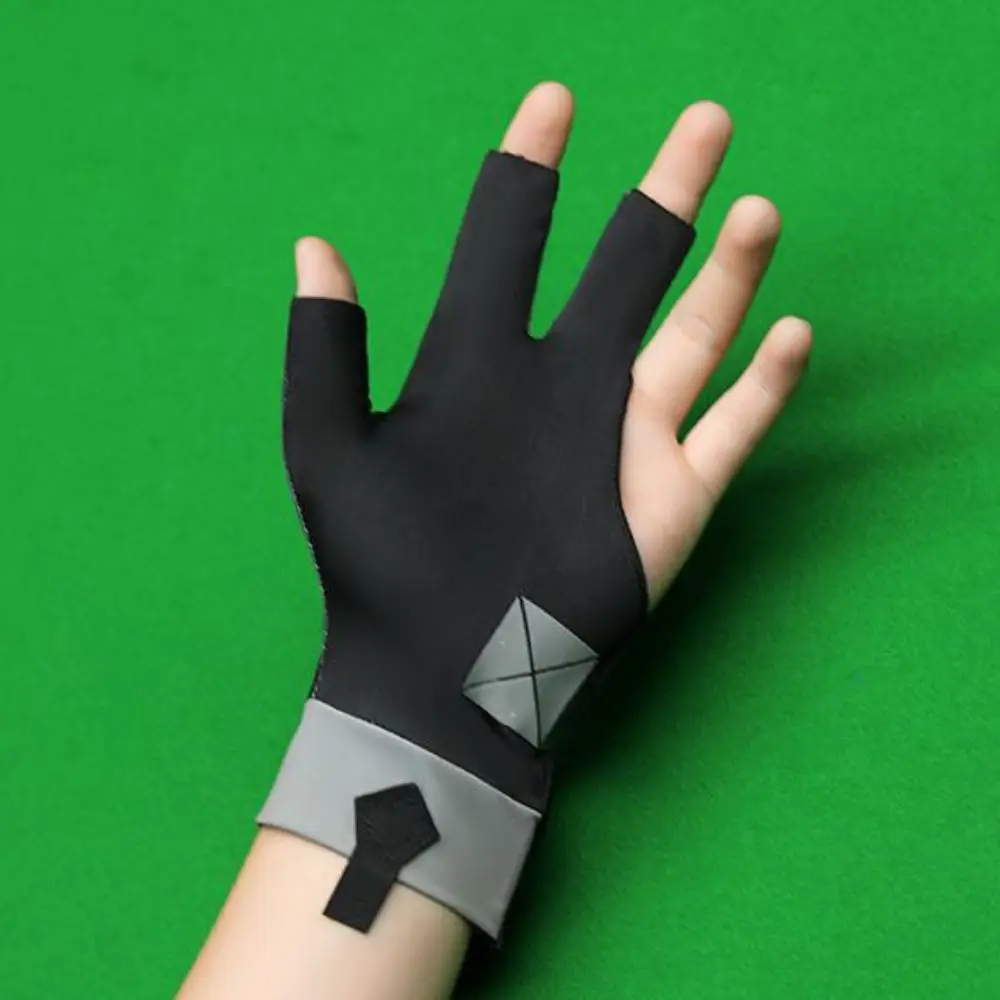 Three Finger Left Hand Billiards Gloves Left Hand Wear-resistant Billiard Training Gloves Unisex Breathable Snooker Glove