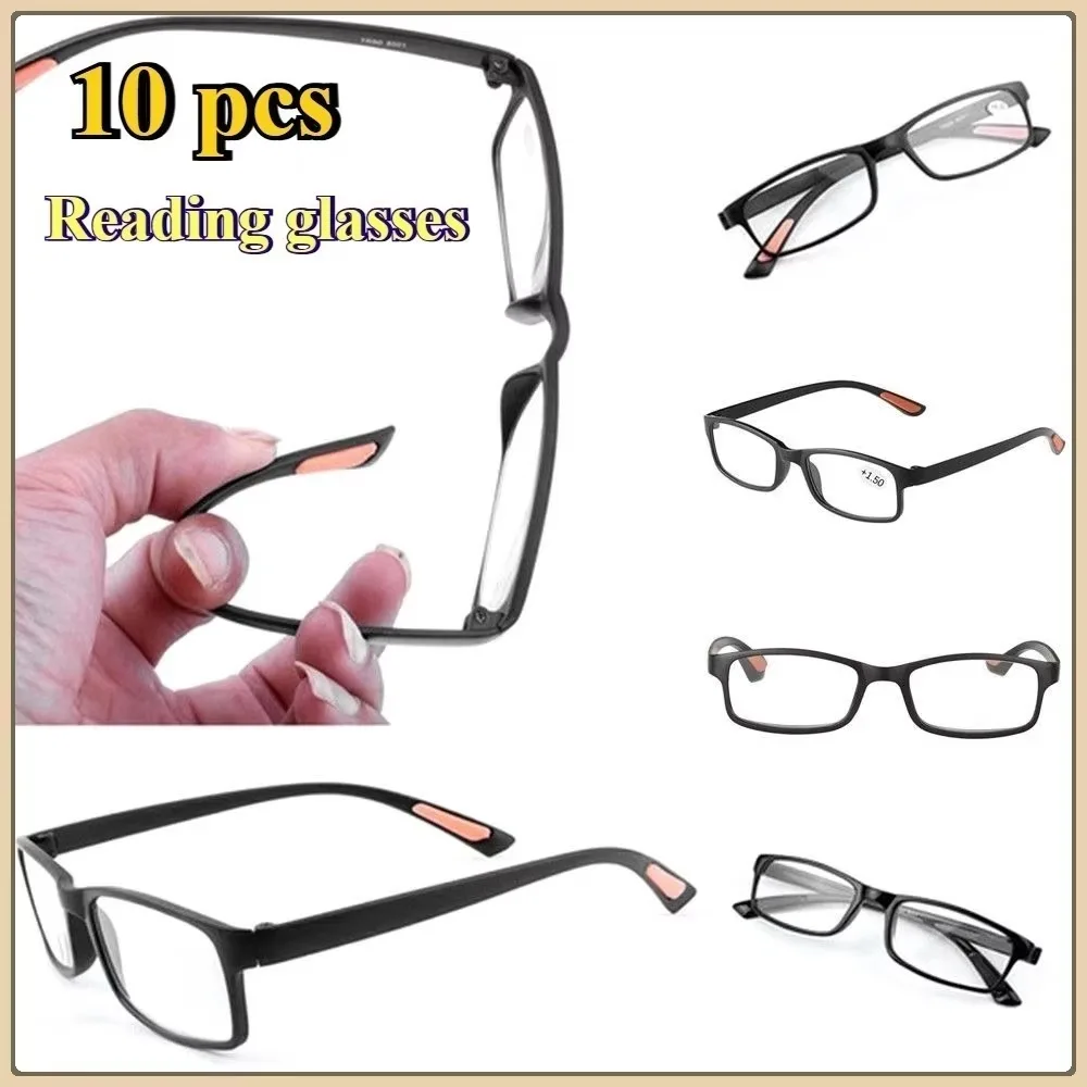 10 pcs  Reading Glasses Men Ultralight Anti Blue Light Presbyopia Eyeglasses Men\'s Hyperopia Optical Eyewear Diopters