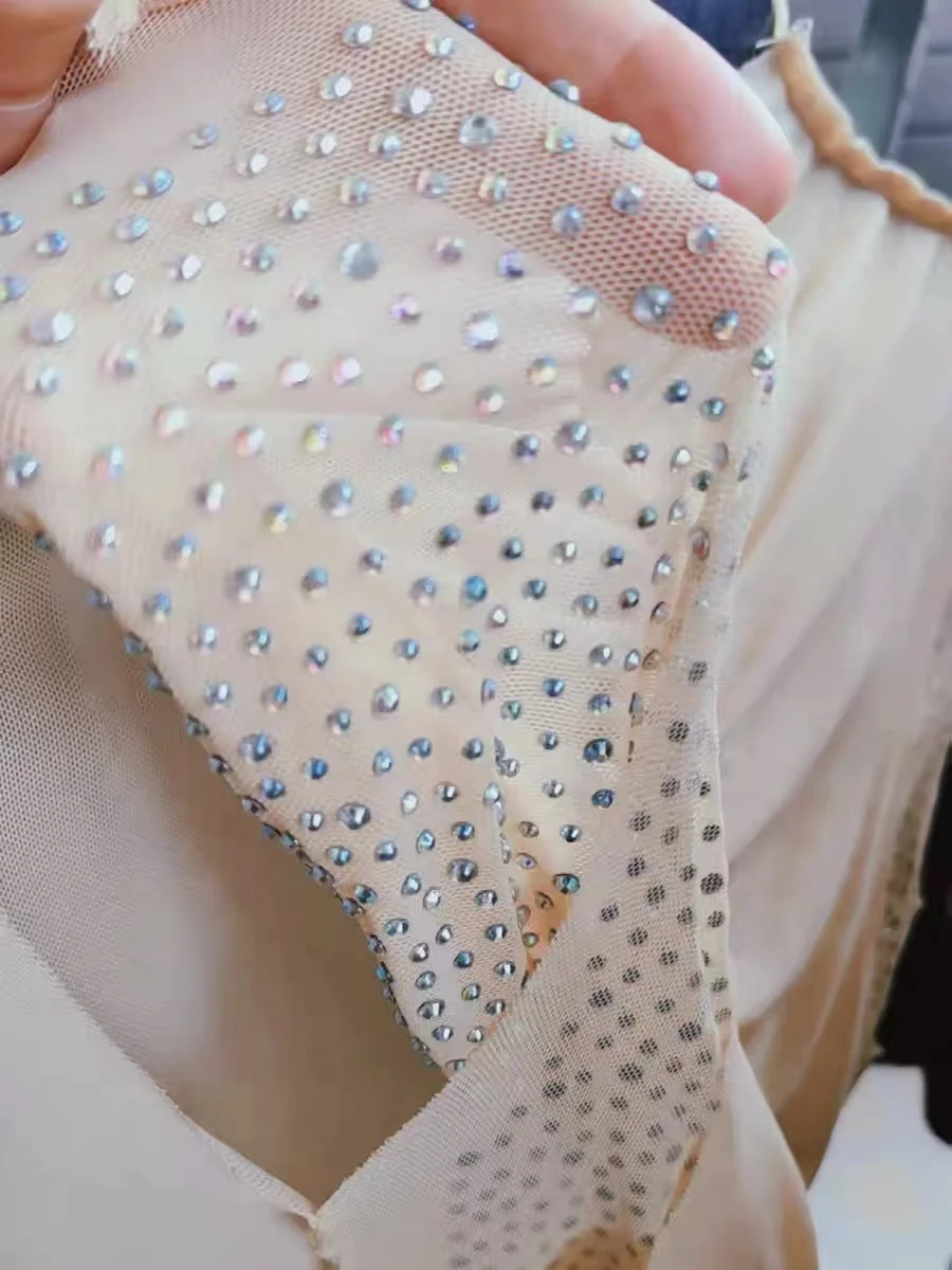 Kamizelki bez rękawów z dżetami Damskie Półgolf Falbany Wąskie Siateczkowe Topy Y2k Pikantne Dziewczyny Koreański Styl Letnia Odzież Uliczna Szyk