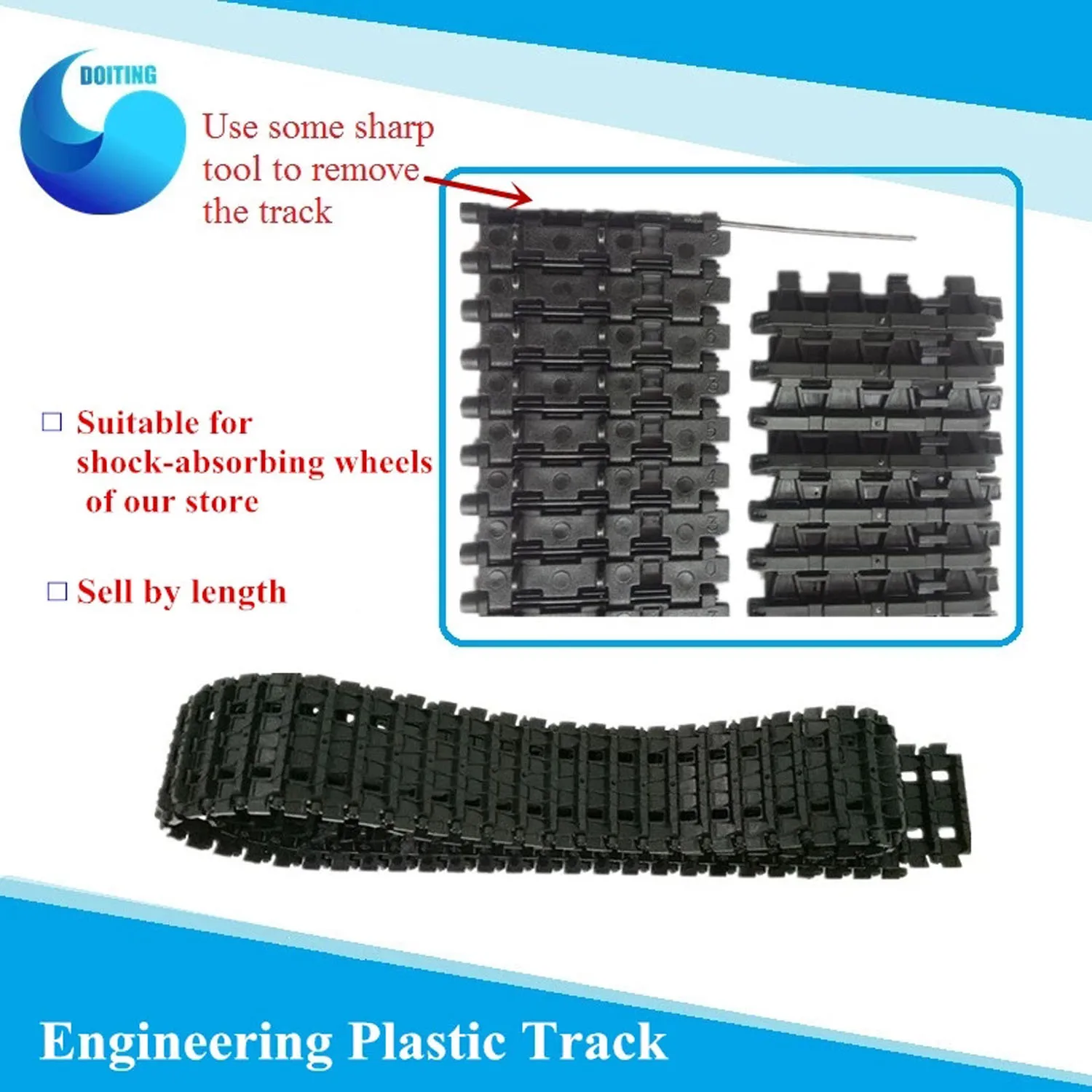 Original Plastic Track/Caterpillar for Tank Chain Tracked Vehicle Clawler Track-type Remote Control Tank Accessory DIY RC Toy