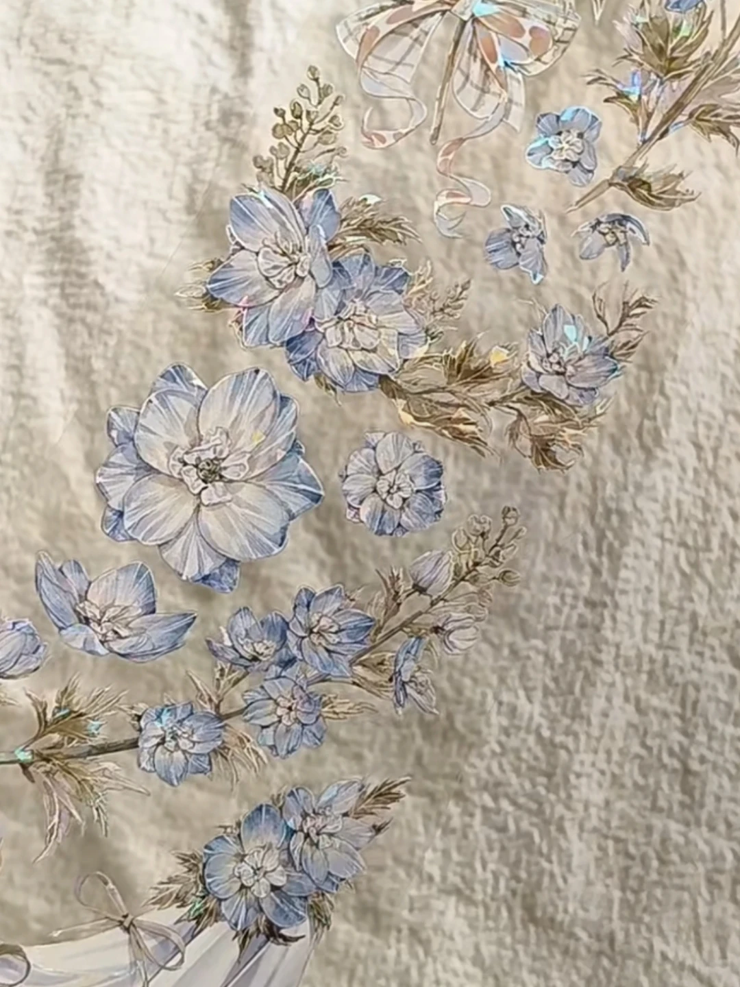 5M Tag- und Nachtplaner Delphinium Shell Shiny Pet Washi Tape Planer Journal Collage Rosa Blume