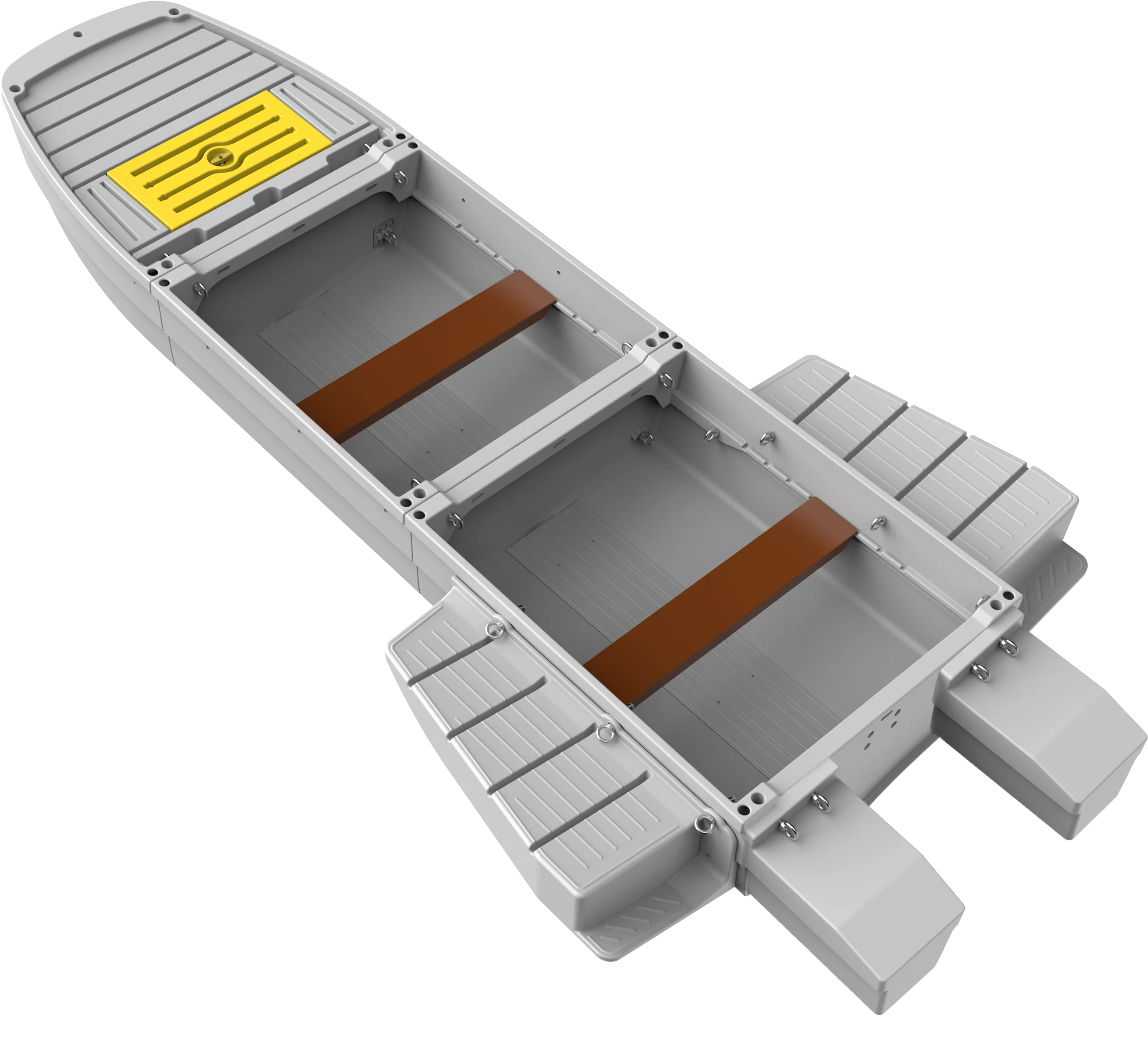 Professional Portable Plastic Modular Boat Thickened Version for Outdoor Fishing Assemblable Fishing Vessels