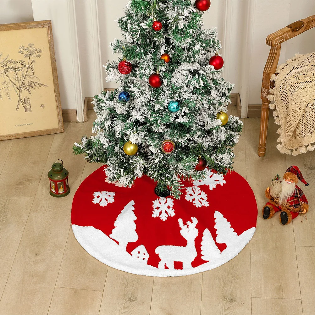 

Christmas Skirt Red Farmhouse Decor For Xmas Tree Bottom Under Skirt Festive Holiday Party Decoration Tree Skirts