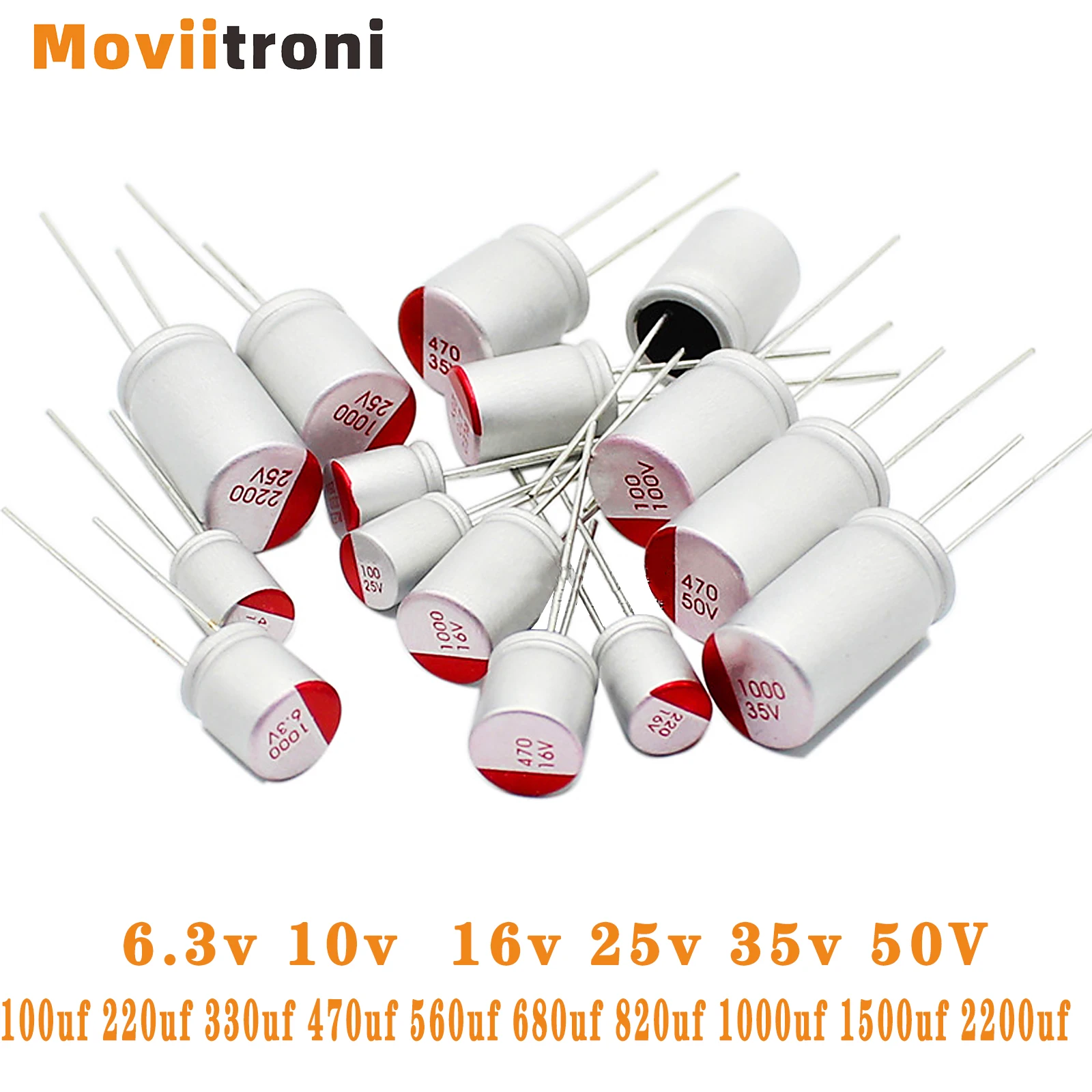 15pcs DIP Solid Electrolytic Capacitor 6.3v 10v 16v 25v 35v 50V 100uf 220uf 330uf 470uf 560uf 680uf 820uf 1000uf 1500uf 2200uf