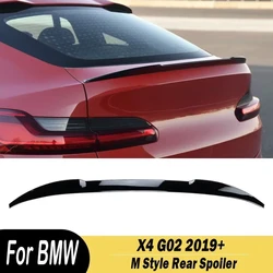 Car Rear Trunk Lid Tail Wing Spoiler Lip Extension Exterior Trim Modification Gloss Black ABS For BMW X4 G02 2018-2024+