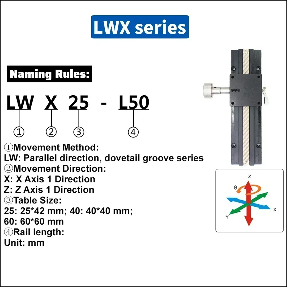 X Z XZ Axis Optical Trimming Displacement Platform Precision Dovetail Manual Slide Table for Core Adjustment Mobile Correction