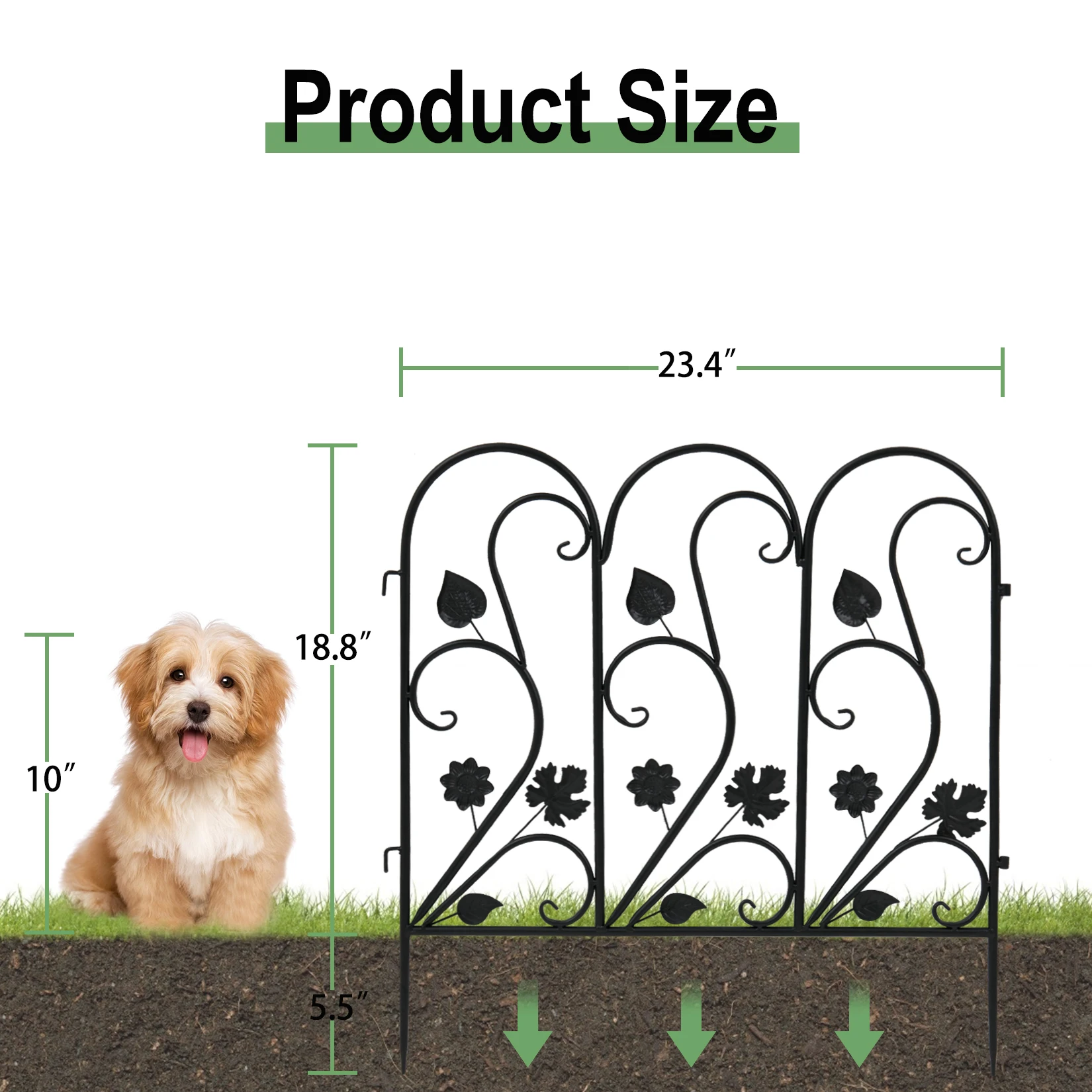 5PCS Decorative Garden Fence Outdoor Garden Balcony Patio Lawn Landscape Fences