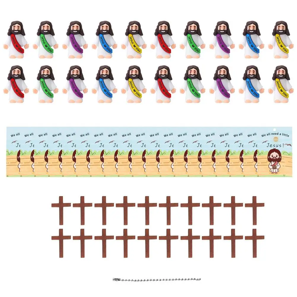 Little Jesus Figures Decorative Multifunctional Party Favors Easter Egg Fillers Decorations School Religious Jesus Doll Easter