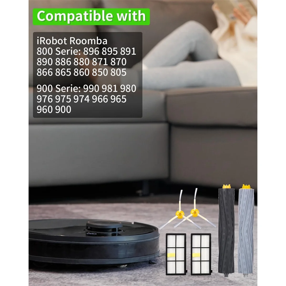 A78E-Für iRobot Roomba 860 865 870 880 896 960 966 971 976 980 981 Roboter Staubsauger Wichtigsten Seite pinsel Hepa-Filter Teile