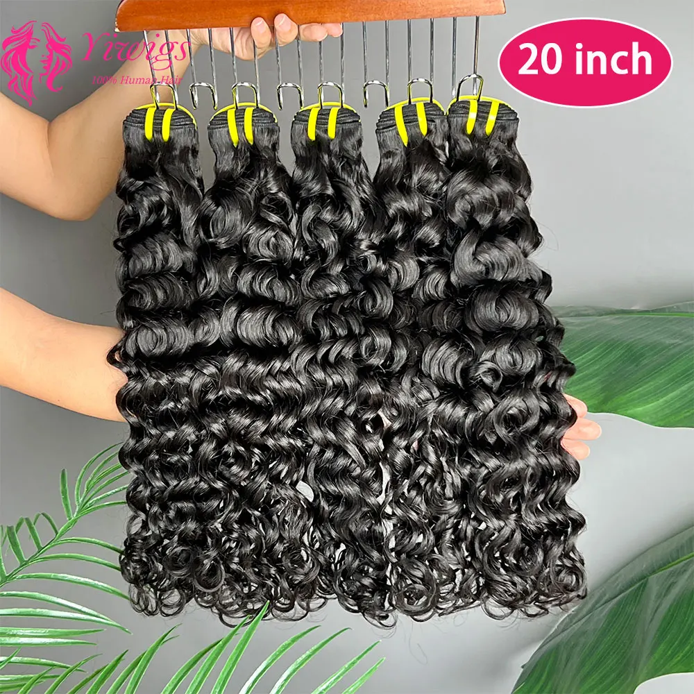 

Water Wave Human Hair Bundles Curly Deep Wave Bundles Natural Black Human Hair Remy Hair 100% Human Hair Natural 15A