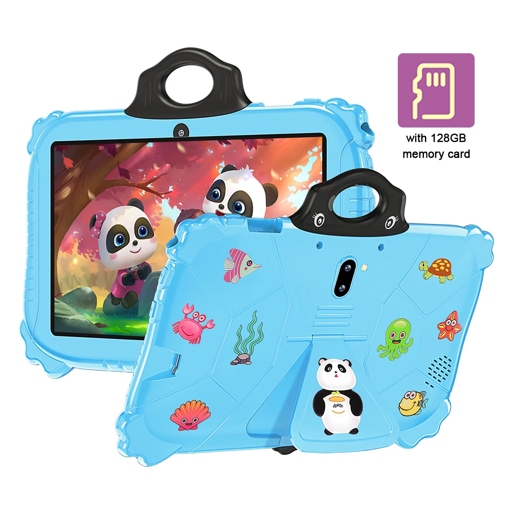 Kids Tablet 7-inch Android 12 6GB+128GB 1960*1080 High-Clear Screen Learning Tablet Safe Protective Design 5000mAh Tablet