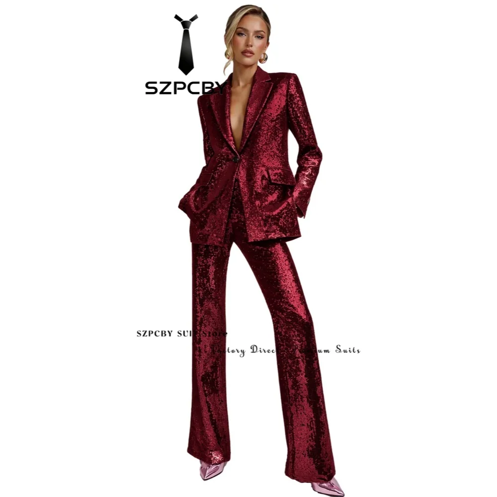Trajes de 2 piezas para mujer, cuello en V, 1 botón, solapa de pico, elegante, informal de negocios, traje de mujer para invitadas de boda, fiesta de noche