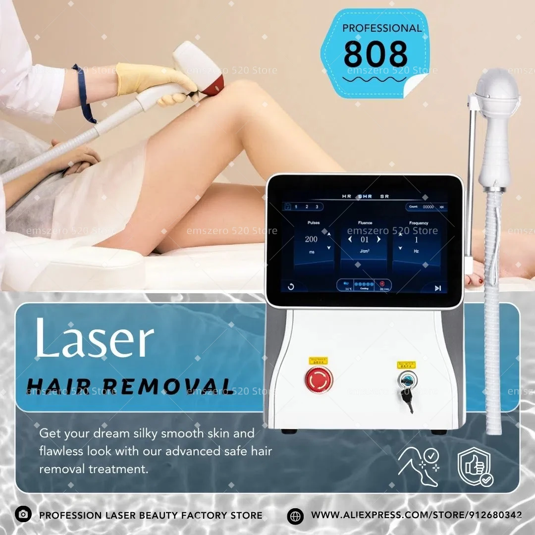 

3000W 808nm Professional Diode Laser Hair Removal Machine 3 Wavelength 755 808 1064 Ice Platinum Permanent Depilation ALL Skin