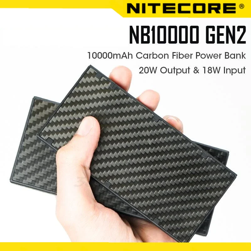Внешний аккумулятор NITECORE NB10000 GEN2, 10000 мАч, QC PD 3,0, быстрая зарядка, портативное зарядное устройство для iPhone, HUAWEI, литиевая батарея для телефона Внешний аккумулятор NITECORE NB10000 GEN2, 10000 мАч, QC PD 3,0, быстрая зарядка, портативное зарядное устройство для iPhone, HUAWEI, литиевая батарея для телефона