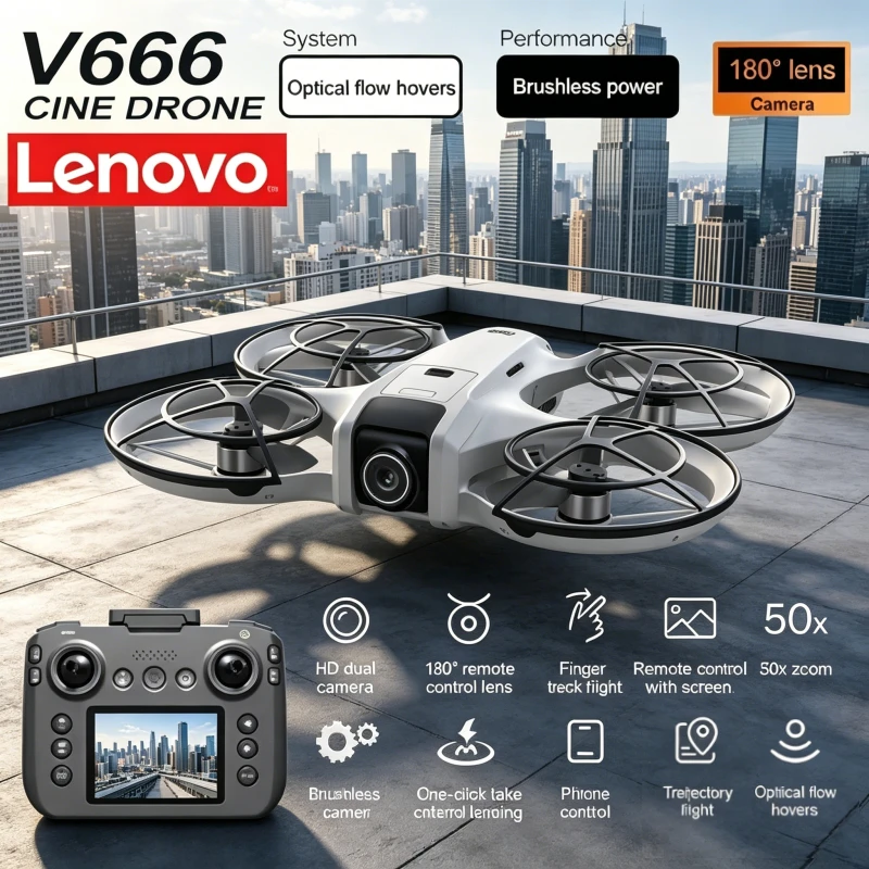 

Lenovo V666 8K MINI Drone Obstacle Avoidance, Professional WIFI 5G Dron Brushless Altitude Headless Mode RC Quadcopter Toys.