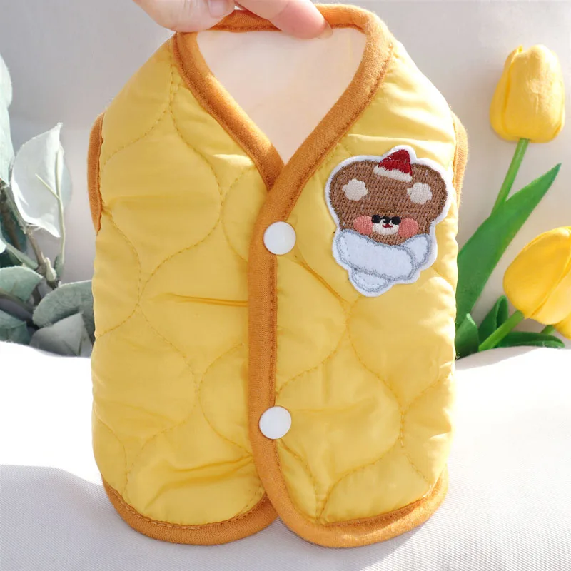 

Beautiful Puppy Vest Pet Solid Color Clothes Autumn and Winter Schnauzer Down Coat Teddy Warm Down Coat Thickened Dog Clothes