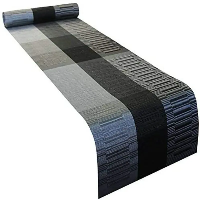 30X180cm Grey Color Table Runner Bamboo Pattern PVC table runner For Wedding Dinner Coffee Table Home Decoration