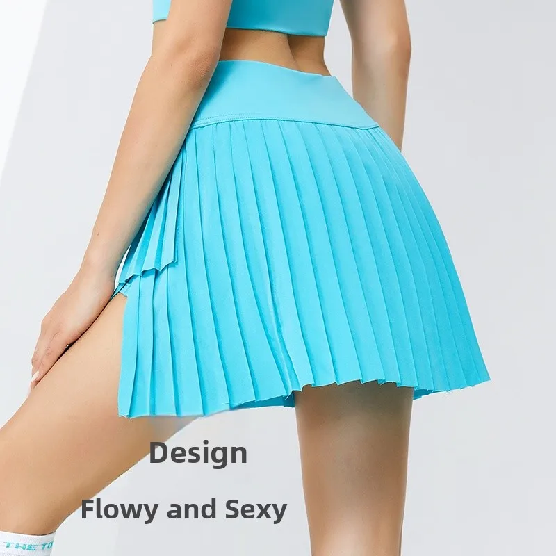 

High Waist Dry Fast Pleated Skirt for Running Fitn Yoga Sportswear ort Skirt Breathable Fabric Women's Sport f Skirt