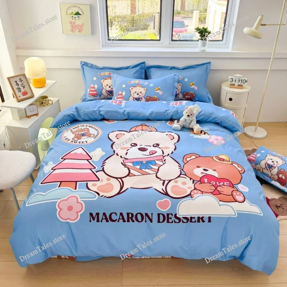 The Beautiful Girl Motif ,Microfibre Bedding Sets, Children's Bed Decor Duvet Cover for Teenagers Adult Puppy Bed Linen369