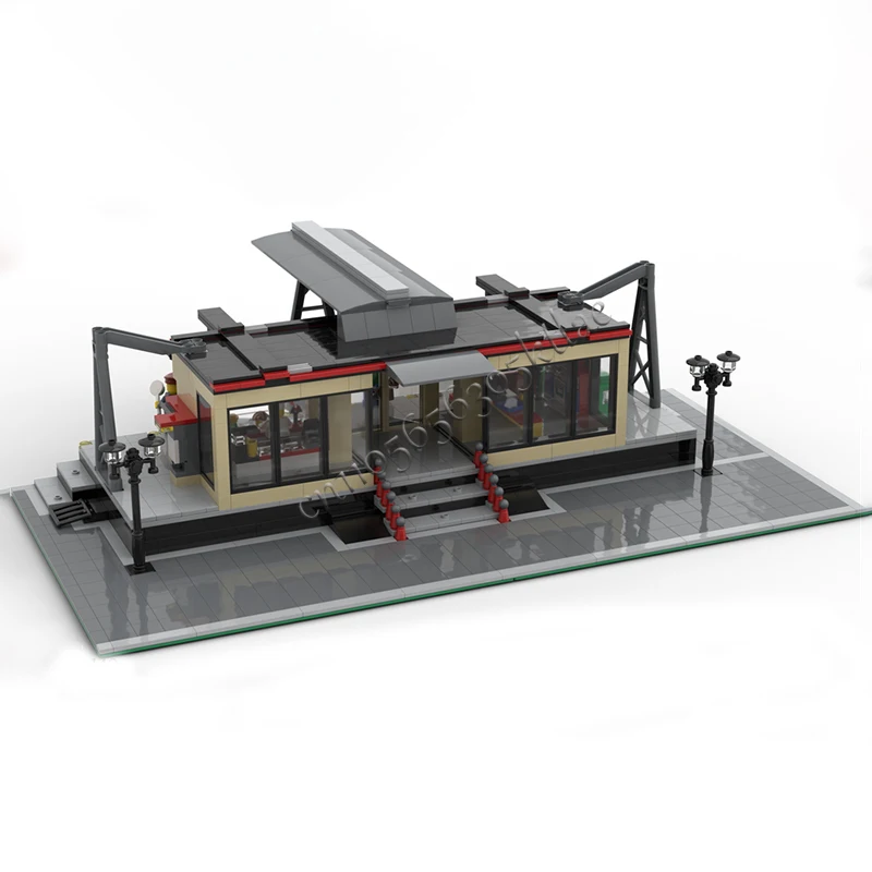 1081 PCS Moc City Street Views Stazione ferroviaria modulare espandita compatibile Building Block Mattoni Bambini Compleanno Regalo di Natale Giocattoli