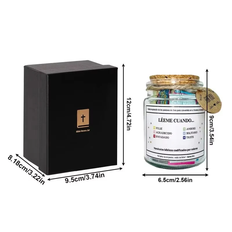 Bible Verses Jar for Emotions and Feelings with Coloring Bible Verse God\'s encouragement Christian gift for women and men