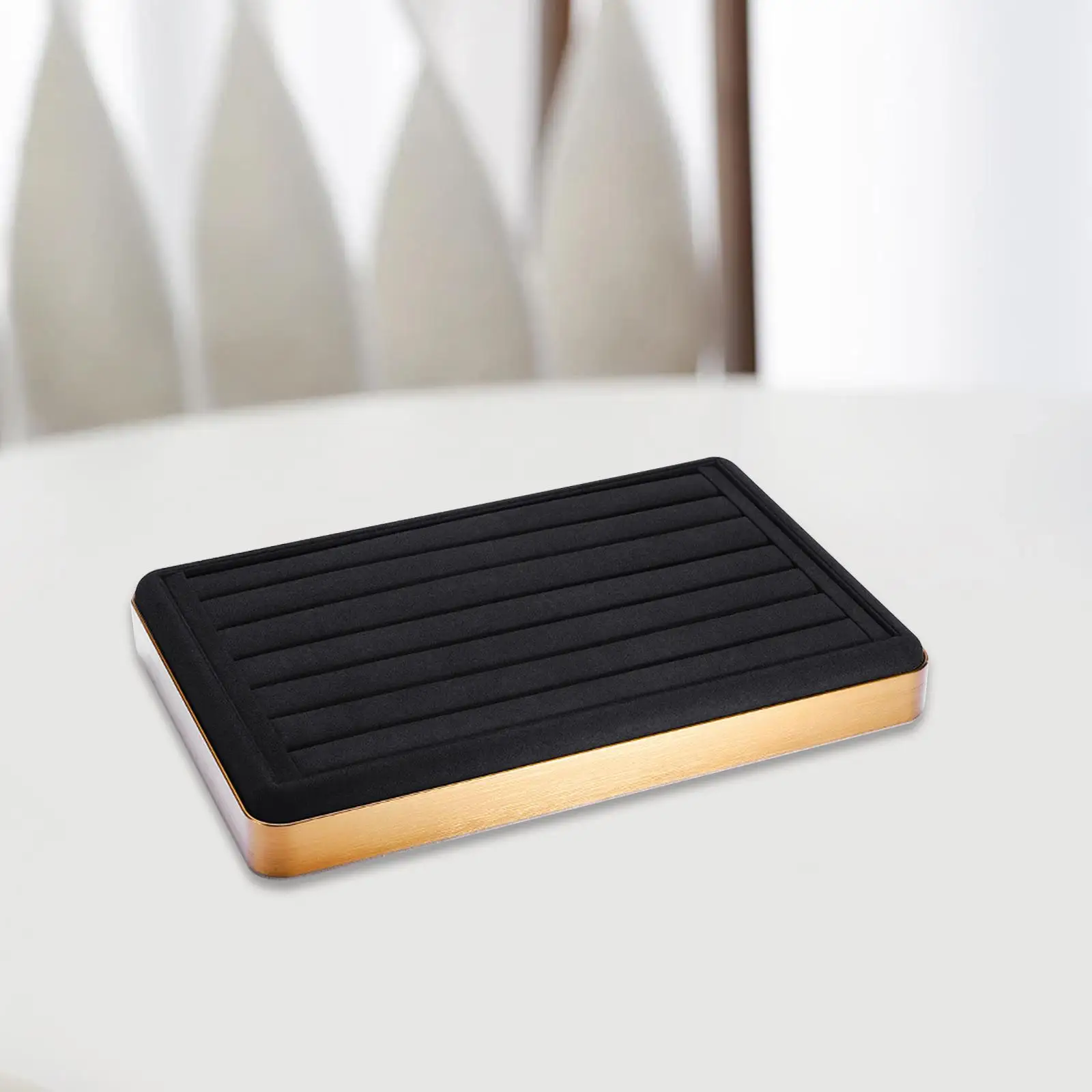 

Jewelry Tray with Microfibre Solid Jewelry Holder for Counter Shop Household