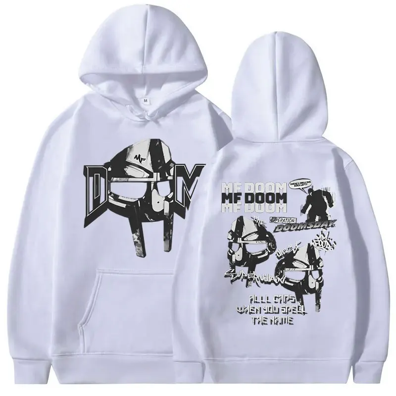 Rapper Mf Doom Doomsday Double Sided Print Hoodie Streetwear Men Women Hip Hop Oversized Sweatshirt Male Casual Fleece Hoodies