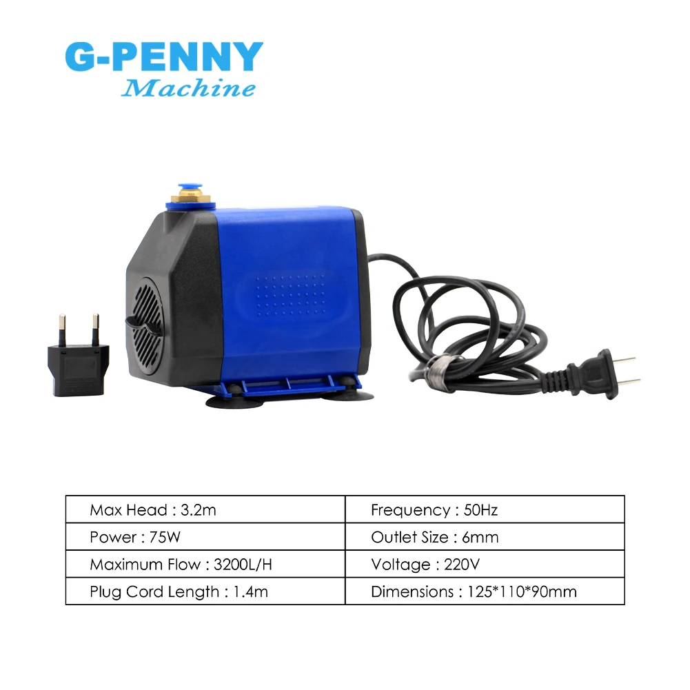 Imagem -06 - G-penny Er20 Kit de Eixo de Refrigeração a Água Eixo de Refrigeração a Água 2.2kw Vfd 80 mm Suporte do Eixo 75w Bomba de Água