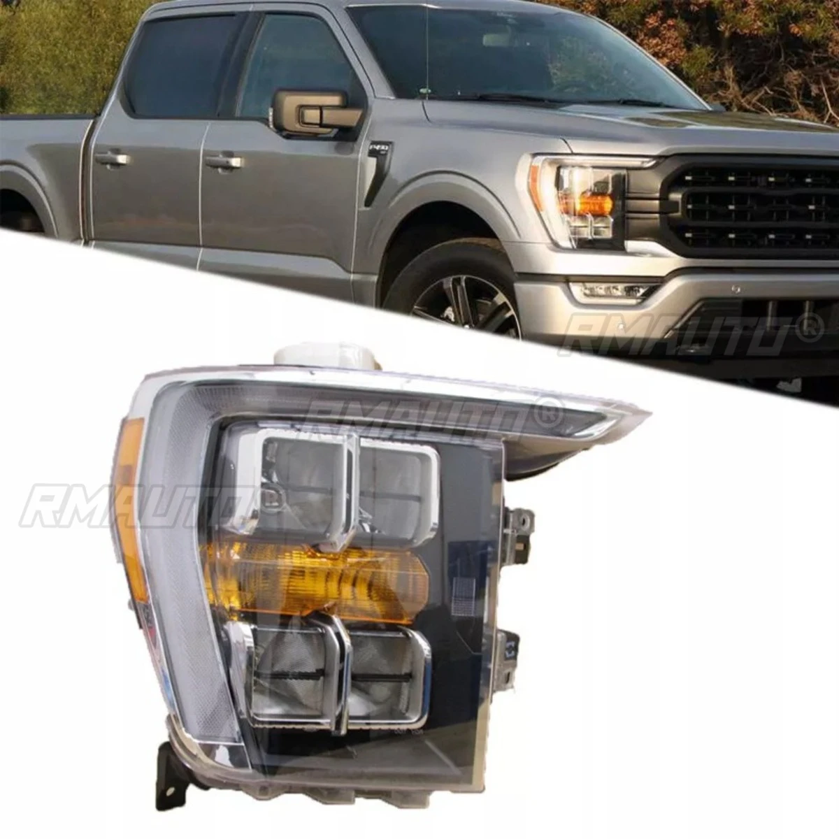 Left Right Fog Lamp LED Daytime Light Front LED Headlamp Assembly Wide Light Corner Lamp For Ford F150 2021-2023 ML3Z13008F