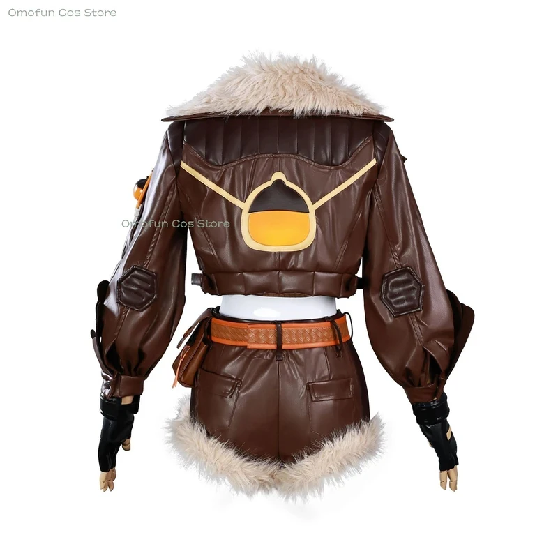 ABC123MARV Rivals Squirrel Girl Doreen Allene Green Cosplay Costume Women Clothes Coat Tail Wig Roleplay Hallo3;b,6/k'5; - view 5